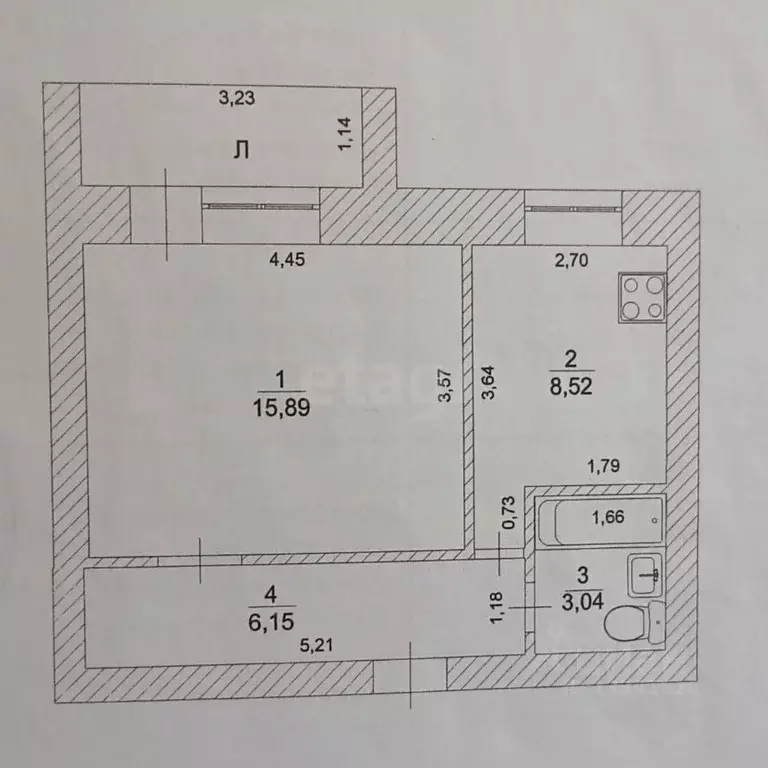 1-к кв. Ульяновская область, Ульяновск ул. Средний Венец, 23А (33.6 м) - Фото 2