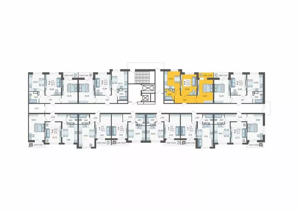 2-комнатная квартира: Краснодар, ЖК Смородина (50.5 м) - Фото 1