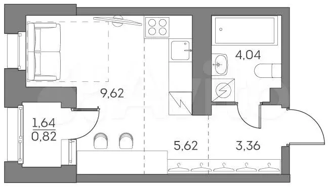 Квартира-студия, 23,5 м, 16/28 эт. - Фото 0