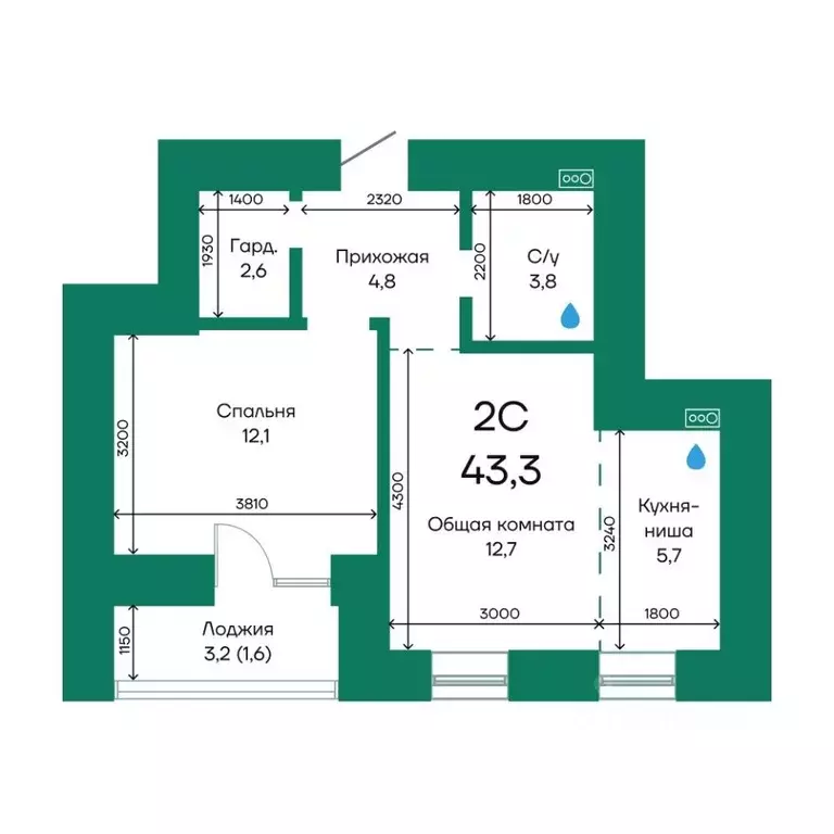 2-к кв. Алтайский край, Барнаул Просторная ул., 390к2 (43.3 м) - Фото 1