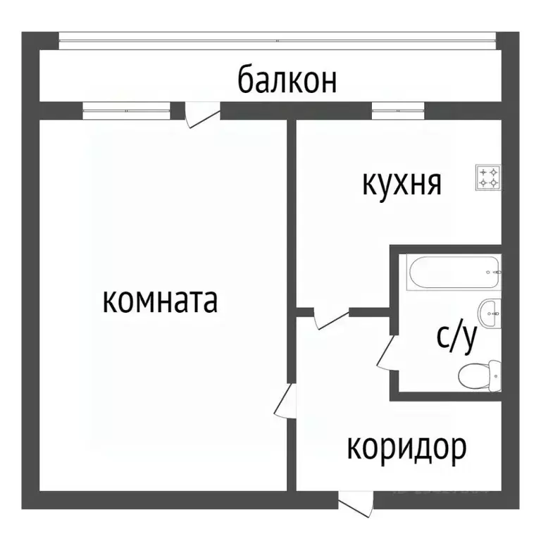 1-к кв. Курганская область, Курган ул. Красина, 75А (32.9 м) - Фото 1