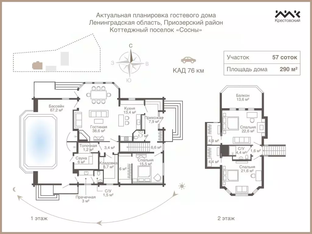 Коттедж в Ленинградская область, Приозерский район, Петровское с/пос, ... - Фото 2