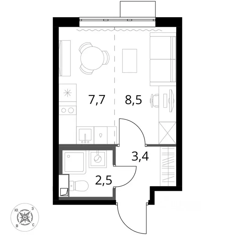 Студия Московская область, Химки Подрезково мкр, 1-й Шереметьевский ... - Фото 2
