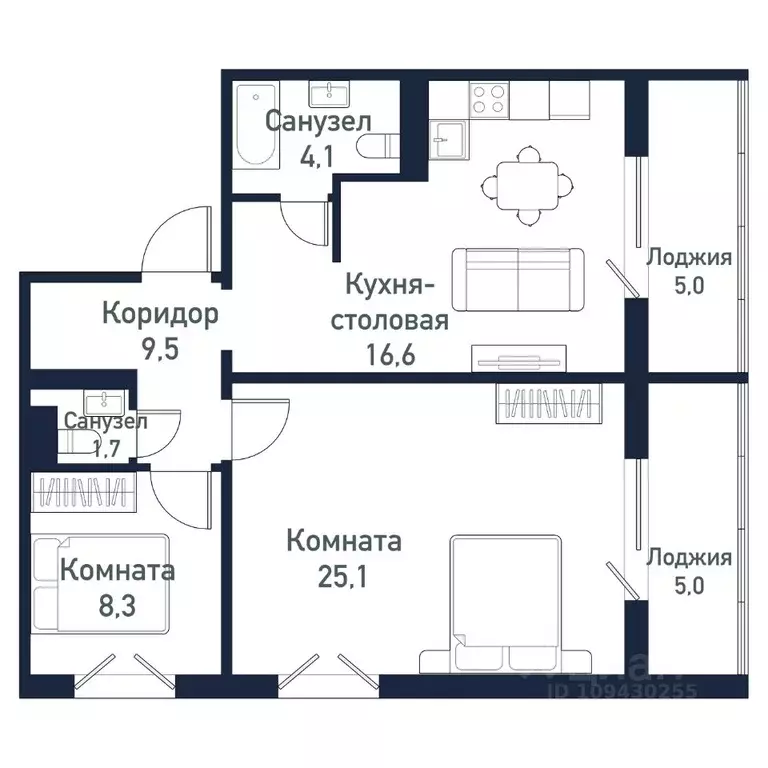 2-к кв. Челябинская область, Челябинский городской округ, пос. ... - Фото 0