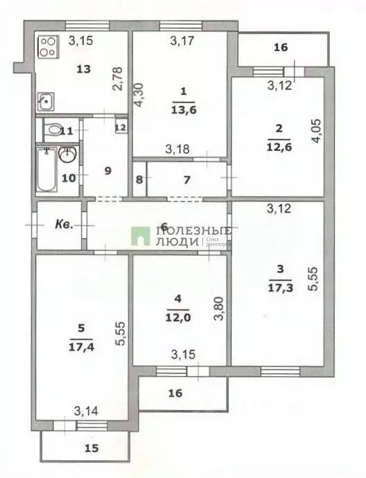 5-к кв. Белгородская область, Белгород ул. Чехова, 7 (100.7 м) - Фото 2
