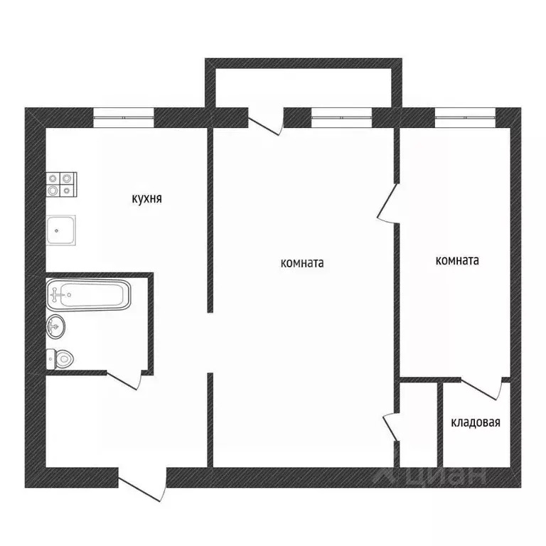 2-к кв. Ленинградская область, Кириши ул. Мира, 27 (41.3 м) - Фото 2