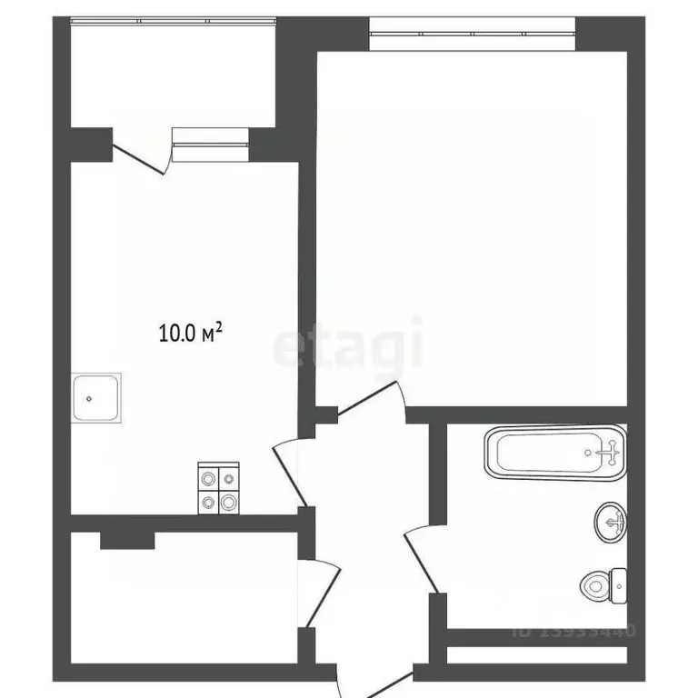 1-к кв. Тюменская область, Тюмень ул. 50 лет Октября, 57А (37.3 м) - Фото 2