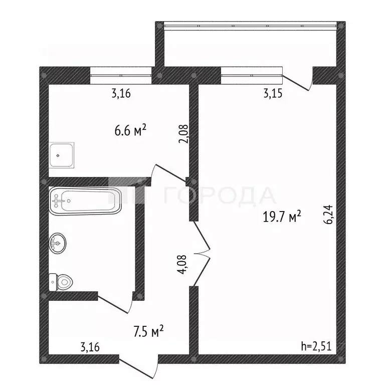 1-к кв. Кемеровская область, Новокузнецк просп. Строителей, 90 (38.4 ... - Фото 2
