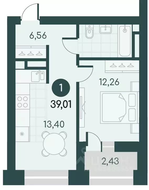 1-к кв. Курганская область, Курган Малиновые высоты жилой комплекс ... - Фото 1