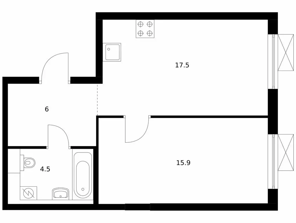 1-комнатная квартира: Ильинское-Усово, ЖК Ильинские Луга, к2.8 (43.9 ... - Фото 0