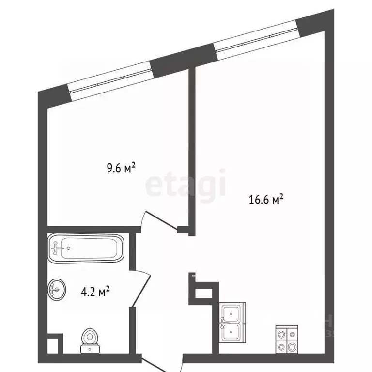 1-к кв. Москва Нагатинская наб., 10А (33.2 м) - Фото 1