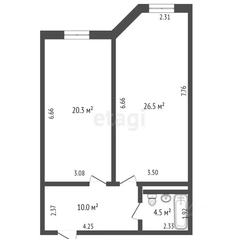 1-к кв. Краснодарский край, Геленджик Туристическая ул., 3к2 (61.3 м) - Фото 1