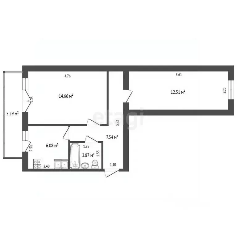 2-к кв. Севастополь просп. Генерала Острякова, 96 (43.5 м) - Фото 2