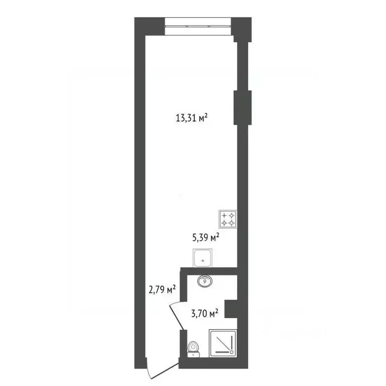 Студия Башкортостан, Уфа ул. Менделеева, 137 (25.19 м) - Фото 1