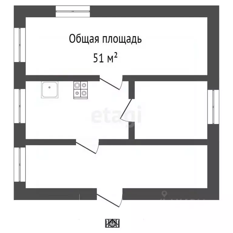 Дом в Томская область, Томск пос. Мясокомбинат,  (51 м) - Фото 2