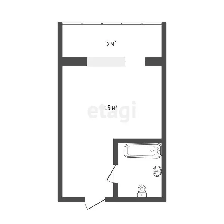 Квартира-студия: Тюмень, улица Мельникайте, 113 (16 м) - Фото 1