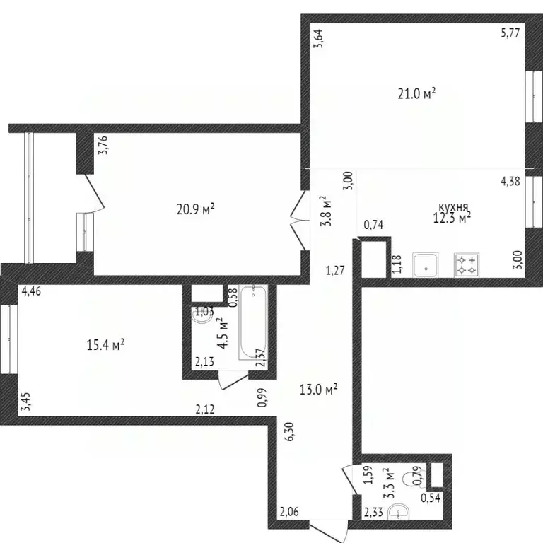 3-к кв. Хабаровский край, Хабаровск ул. Дзержинского, 64 (96.2 м) - Фото 1