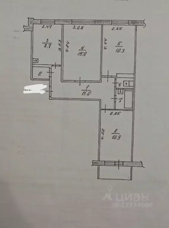 3-к кв. Татарстан, Набережные Челны бул. Галиаскара Камала, 14 (66.2 ... - Фото 1