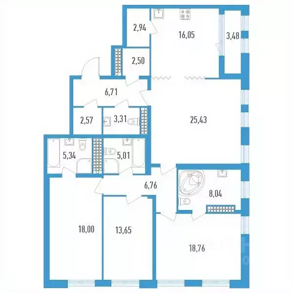 4-к кв. Санкт-Петербург ул. Типанова, 22 (136.81 м) - Фото 0