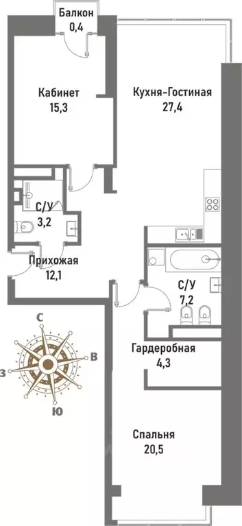3-к кв. Москва ул. Матросская Тишина, 12 (93.6 м) - Фото 0