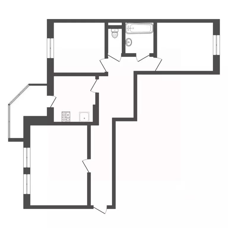 3-к кв. Тюменская область, Тюмень ул. Николая Чаплина, 113 (69.8 м) - Фото 2