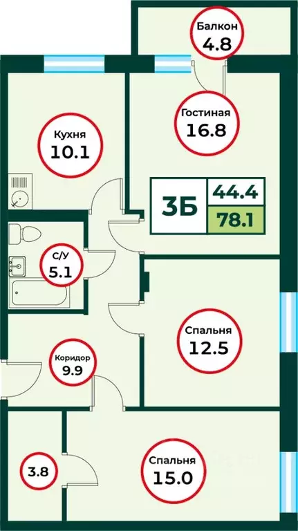 3-к кв. Красноярский край, Красноярск городской округ, пос. Солонцы ... - Фото 1