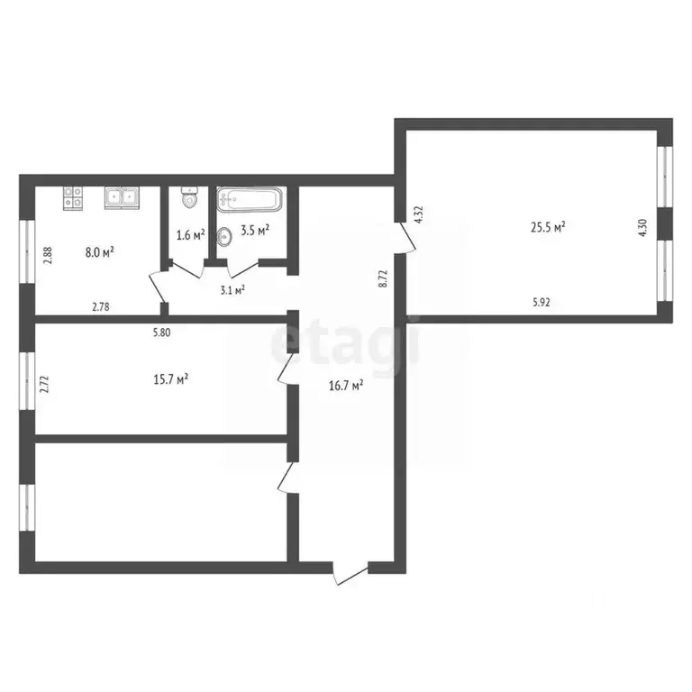 3-к кв. Крым, Феодосия ул. Земская, 9 (90.5 м) - Фото 1