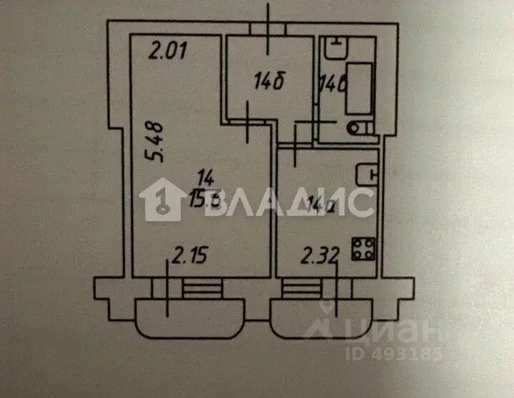 1-к кв. Владимирская область, Владимир Добросельская ул., 2в (28.6 м) - Фото 2