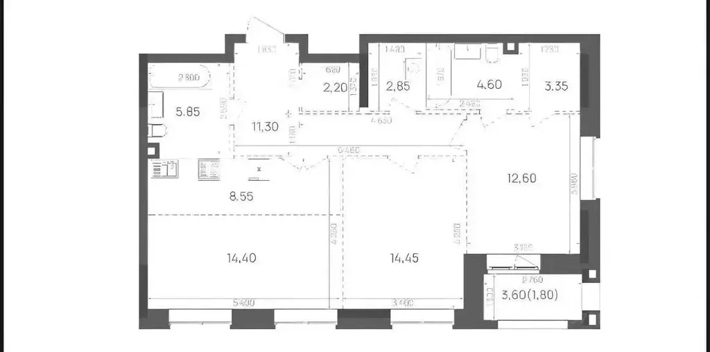 3-к кв. Татарстан, Казань Краснококшайская ул., 60 (82.0 м) - Фото 2