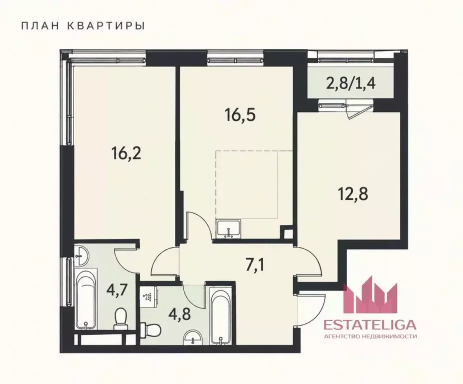 2-к кв. Москва ул. Аэроклубная, 8А (63.5 м) - Фото 2
