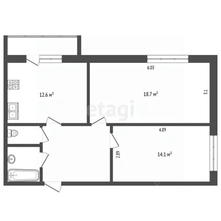 2-к кв. Ярославская область, Ярославль Тверицкая наб., 58Ак2 (60.5 м) - Фото 1