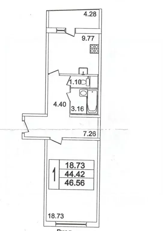 1-к кв. Санкт-Петербург ул. Тельмана, 30к1 (44.4 м) - Фото 0