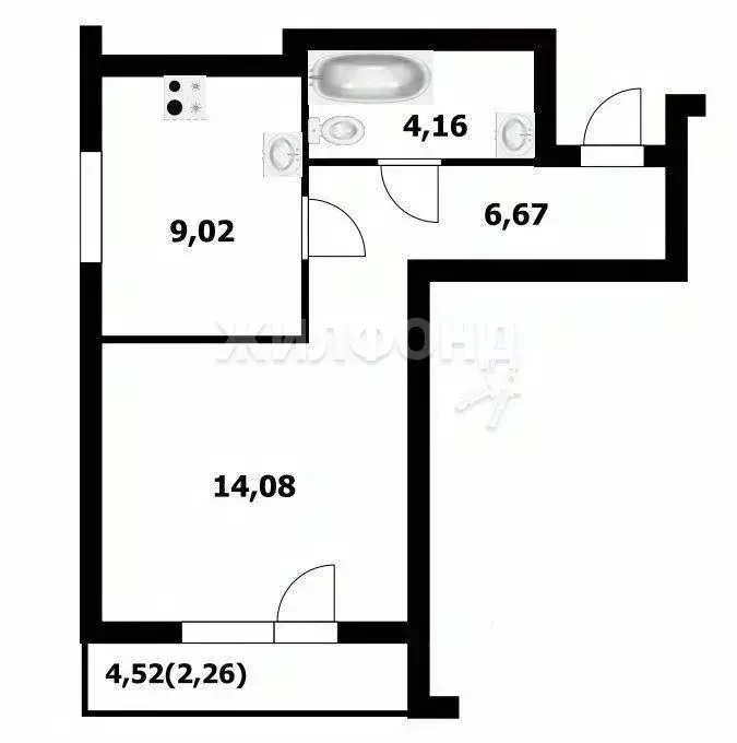 1-к кв. Новосибирская область, Новосибирск ул. Героев Революции, 72 ... - Фото 0