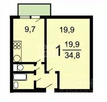 1-к кв. Москва Смольная ул., 11 (34.8 м) - Фото 1