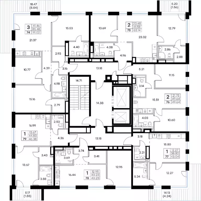 2-к кв. Татарстан, Казань Глоракс Премиум Экосити жилой комплекс ... - Фото 2