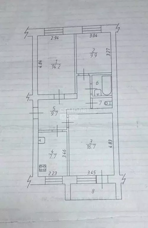 3-к кв. Татарстан, Заинск ул. Гагарина, 53А (62.2 м) - Фото 2