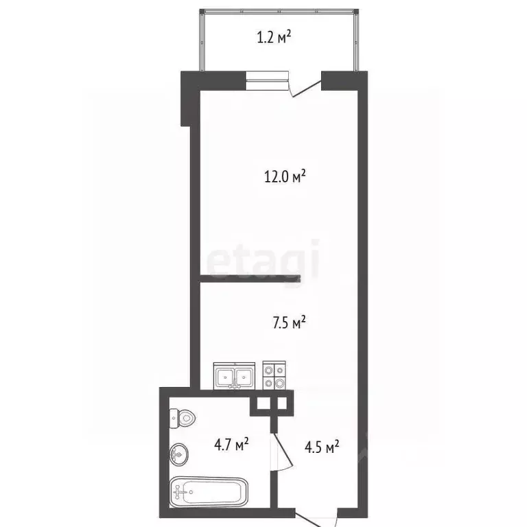 Студия Ростовская область, Ростов-на-Дону, Нахичевань ул. 23-я Линия, ... - Фото 2