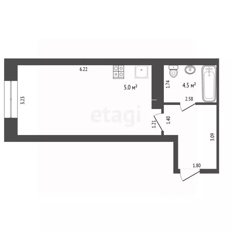 Студия Мордовия, Саранск ул. Воинова, 2к3 (32.0 м) - Фото 2