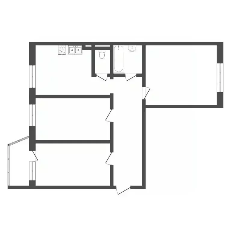 3-к кв. Тюменская область, Тюмень ул. Михаила Сперанского, 27 (63.0 м) - Фото 2