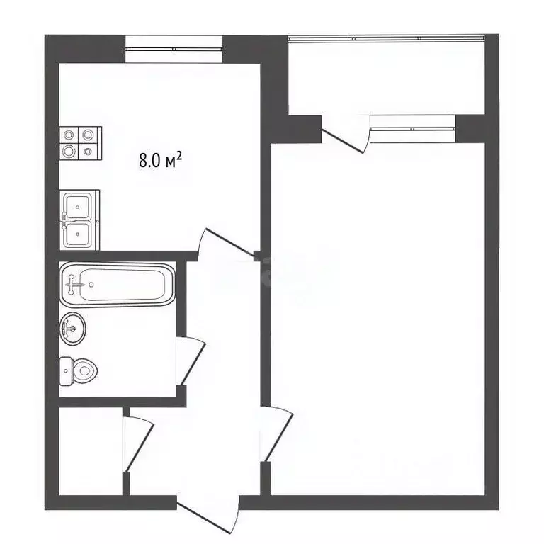 1-к кв. Ставропольский край, Железноводск Октябрьская ул. (35.4 м) - Фото 2