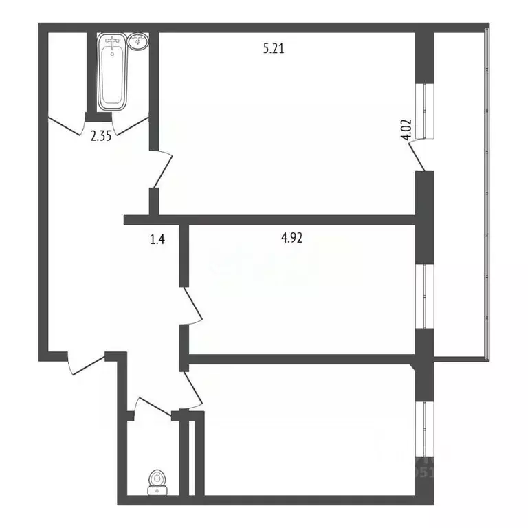 2-к кв. Татарстан, Альметьевск ул. Ленина, 195 (74.1 м) - Фото 2