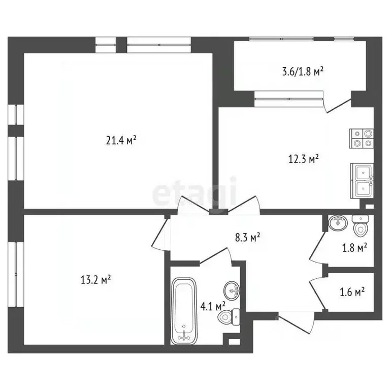 2-к кв. Москва Дмитровское ш., 73Бк1 (62.7 м) - Фото 2