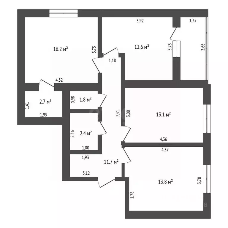 2-к кв. Амурская область, Благовещенск Высокая ул., 141 (78.1 м) - Фото 2