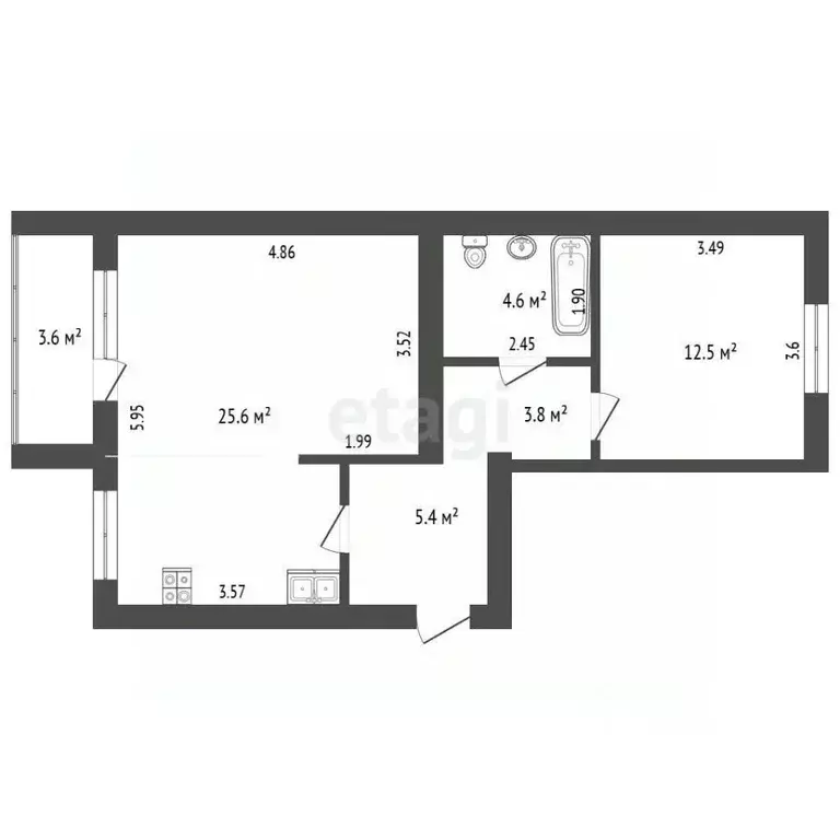 1-к кв. Архангельская область, Котлас просп. Мира, 46 (52.2 м) - Фото 1