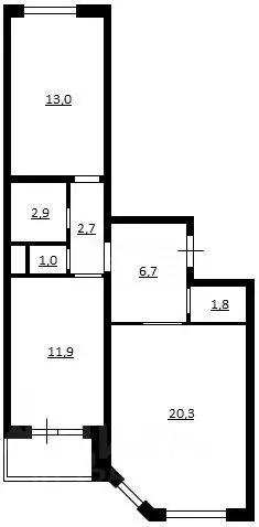 2-к кв. Московская область, Одинцово ул. Чистяковой, 52 (60.4 м) - Фото 1