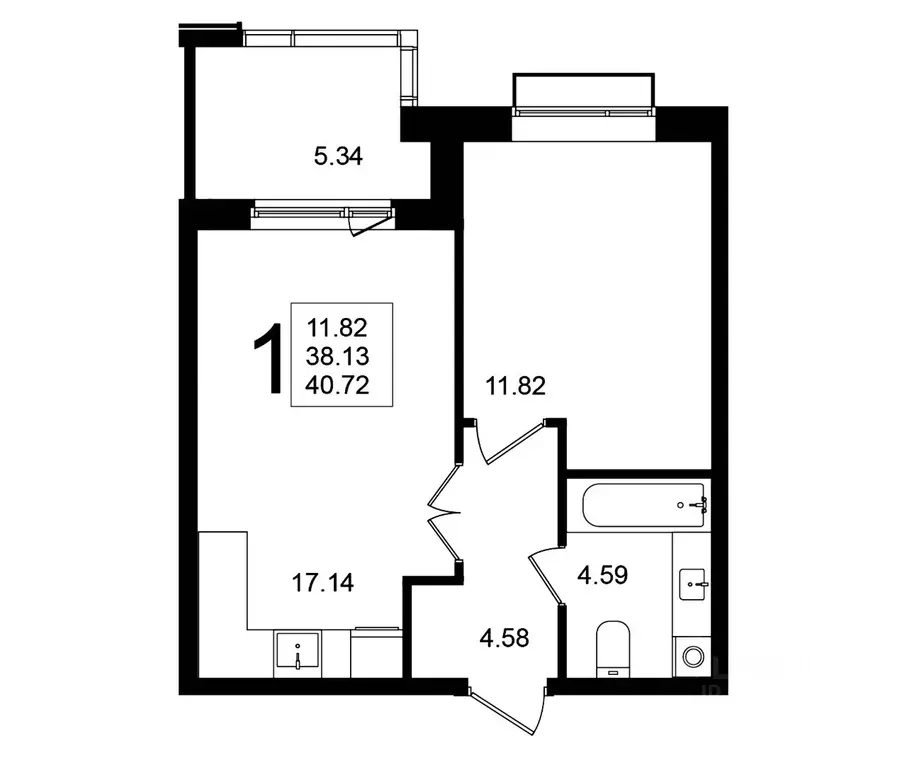 1-к кв. Московская область, Химки Клязьма-Старбеево мкр, Мишино кв-л,  ... - Фото 1
