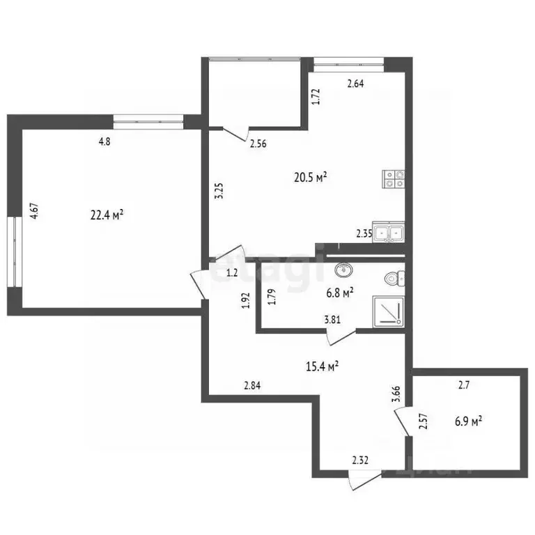 2-к кв. Крым, Феодосия наб. Черноморская, 1К (72.0 м) - Фото 2