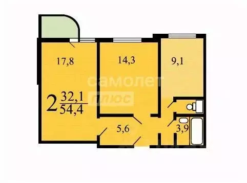 2-к кв. Москва Туристская ул., 33К1 (57.3 м) - Фото 1