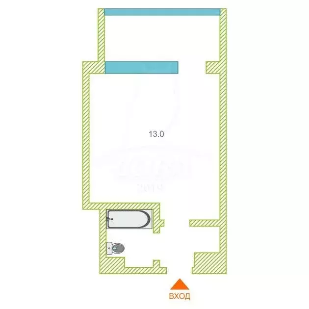 Квартира-студия: Тюмень, улица Газовиков, 20 (12.9 м) - Фото 1