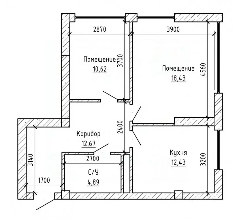 2-к кв. Кабардино-Балкария, Нальчик ул. Атажукина, 149А (58.43 м) - Фото 2